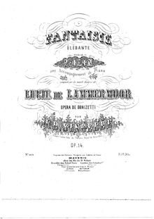 Partition Piano et violon Score, Fantaisie elegante sur les motifs de Lucie de Lammermoor, Op.14