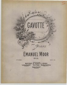 Partition complète, Gavotte, Op.33, Moór, Emanuel