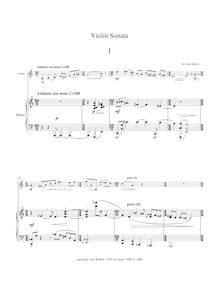 Partition complète, Sonata pour violon et Piano, Belkin, Alan