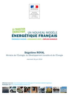 Les grands axes du nouveau modèle énergétique français