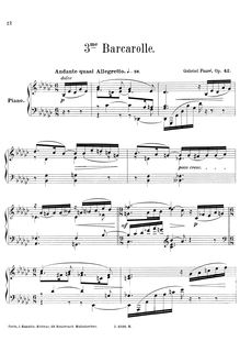 Partition complète (scan), Barcarolle No.3 en G-flat, Op.42
