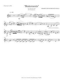 Partition clarinette (B♭), Statements,  45 , Rodriguez Padilla, Gerardo Jose