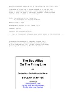 The Boy Allies on the Firing Line - Or, Twelve Days Battle Along the Marne