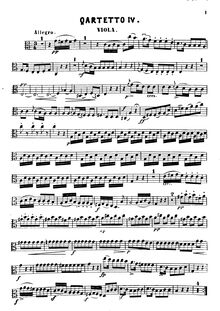 Partition viole de gambe, corde quatuor No.4 en C, C major, Dittersdorf, Carl Ditters von
