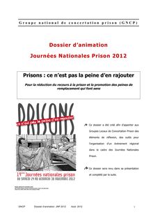 Dossier d’animation Journées Nationales Prison 2012
