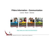 Filière information communication Licence Master Doctorat