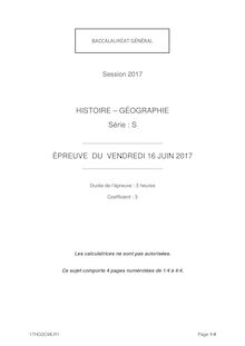 Les sujets d histoire-géographie de la filière S du bac 2017