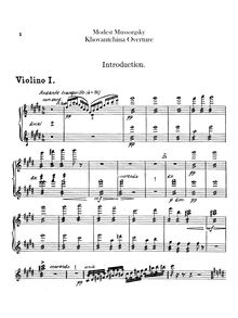 Partition violons I, II, Khovanshchina, Хованщина, Composer