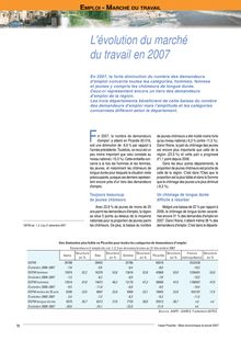 Chapitre : Emploi - Marché du travail du Bilan économique et social Picardie 2007 L évolution du marché du travail en 2007