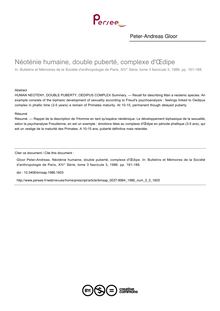 Néoténie humaine, double puberté, complexe d Œdipe - article ; n°3 ; vol.3, pg 181-188