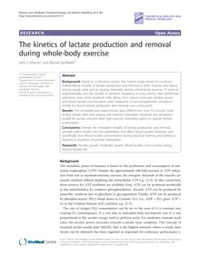 The kinetics of lactate production and removal during whole-body exercise