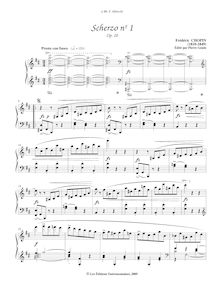 Partition complète, Scherzo No.1, B minor, Chopin, Frédéric
