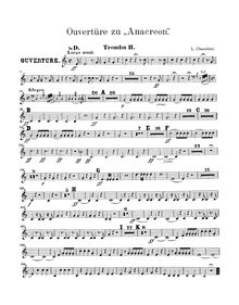 Partition trompette 2 en D, Anacréon, ou L’amour fugitif, Opéra-ballet en deux actes