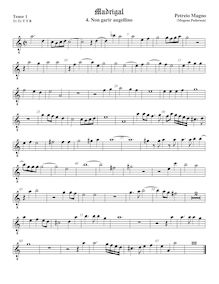 Partition ténor viole de gambe 1, octave aigu clef, Madrigali a 5 Voci, Libro 2 par Mogens Pedersøn