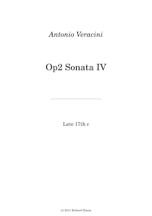 Partition aigu enregistrement  , partie, violon sonates, Op.2, Veracini, Antonio