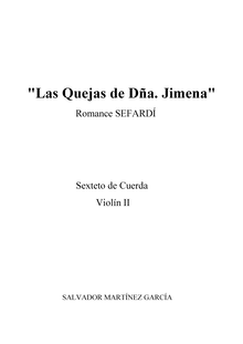 Partition violon 2, Las Quejas de Doña Jimena, Sexteto de Cuerda sobre un Romance Sefardí