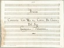 Partition , Concerto en D major (#137), 7 concerts, Valentini, Giuseppe