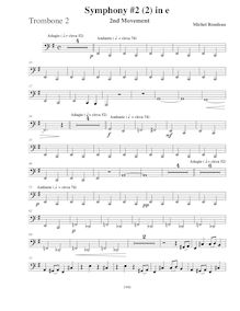 Partition Trombone 2, Symphony No.2, E minor, Rondeau, Michel par Michel Rondeau