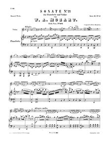 Partition de piano, violon Sonata, Violin Sonata No.20
