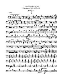 Partition timbales, Symphony No.3, Rimsky-Korsakov, Nikolay
