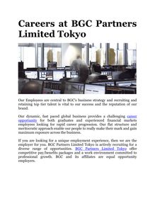 Careers at BGC Partners Limited Tokyo