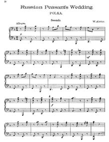 Partition , russe Peasant s Wedding, 4 Easy Piano duos, F major, C major, G major, F major