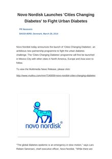 Novo Nordisk Launches  Cities Changing Diabetes  to Fight Urban Diabetes