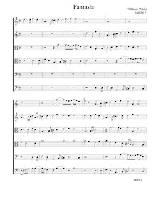 Partition Fantasia VdGS No.2 - partition complète (Tr Tr T T B B), fantaisies pour 6 violes de gambe par William White