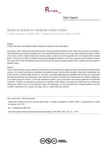 Santé et culture en contexte urbain indien - article ; n°1 ; vol.13, pg 81-90