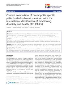 Content comparison of haemophilia specific patient-rated outcome measures with the international classification of functioning, disability and health (ICF, ICF-CY)
