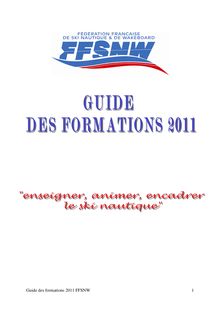 Guide des formations 2011 FFSNW 1