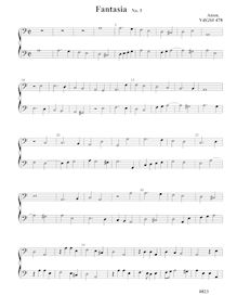 Partition Fantasia No.5 VdGS No.478 – partition complète, fantaisies pour 2 violes de gambe