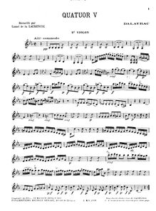 Partition violon 2, 6 corde quatuors, Dalayrac, Nicolas