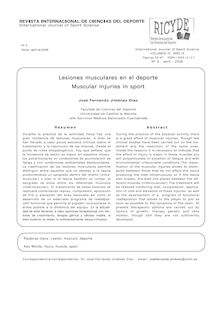 Lesiones musculares en el deporte (Muscular injuries in sport)
