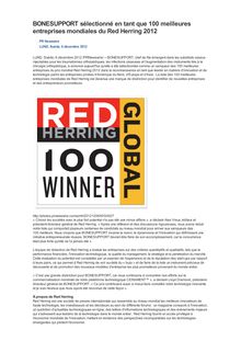 BONESUPPORT sélectionné en tant que 100 meilleures entreprises mondiales du Red Herring 2012