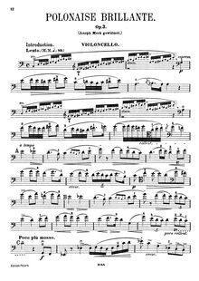 Partition de violoncelle, Introduction et polonaise brilliante pour piano et violoncelle
