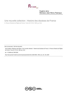 Une nouvelle collection : Histoire des diocèses de France - article ; n°142 ; vol.45, pg 5-24