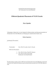 Efficient quadratic placement of VLSI circuits [Elektronische Ressource] / Peter Spindler