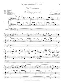 Partition , Danza pastorale, violon Concerto en E major, RV 269