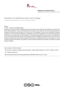 Grandeur et décadence des marins bijogo - article ; n°114 ; vol.29, pg 193-207