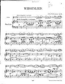 Partition de piano, Wiegenlied, Op.10, B♭ Major, Wolfermann, Albert