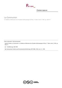 La Communion - article ; n°1 ; vol.5, pg 404-411