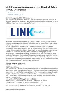 Link Financial Announces New Head of Sales for UK and Ireland