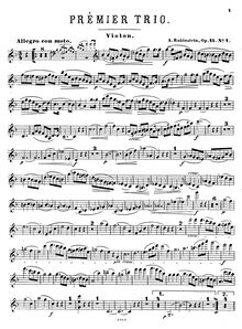 Partition de violon, Piano Trio No.1, Op.15 No.1, F major