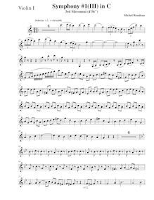 Partition violons I, Symphony No.1, C major, Rondeau, Michel par Michel Rondeau