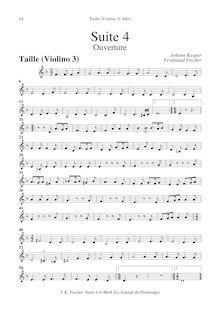 Partition  4 en D minor - alternate parties(violons III pour altos I, Octave violon/Violotta pour altos II, Cembalo/ Organo), Le Journal Du Printemps