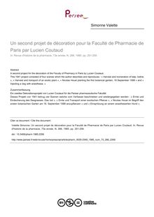 Un second projet de décoration pour la Faculté de Pharmacie de Paris par Lucien Coutaud - article ; n°266 ; vol.73, pg 251-259