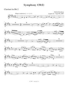 Partition clarinette 2, Symphony No.30, A major, Rondeau, Michel par Michel Rondeau