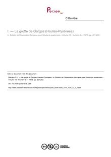 — La grotte de Gargas (Hautes-Pyrénées) - article ; n°3 ; vol.12, pg 201-203