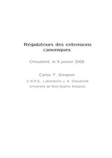 Regulateurs des extensions canoniques